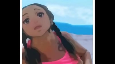 anime porn cougar Aubrey ebony pummels young pool talented