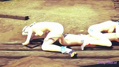 Genshin influence anime 3D- Theesome A boy ravage and do cunnilingus to Barbara and Ganyu - asian anime porn anime game porn flick