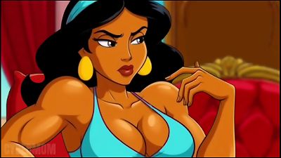 Aladdin and goddess Jasmine make Shameful dreams to the Genie. comic porno Parody.