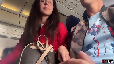 Risky Public jerking Off On A plane full Of People - Public boner onanism