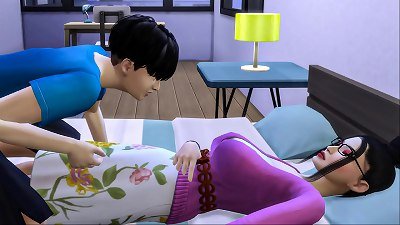 Stepson romps japanese mother | asian mom shares the same sofa with her stepson in the hotel room | korean video romp gig | asian mom